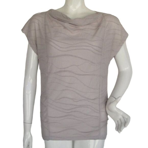 CALVIN KLEIN Top, M, Grey/Taupe, Hardware, seams all over, Drape neck - Picture 1 of 11